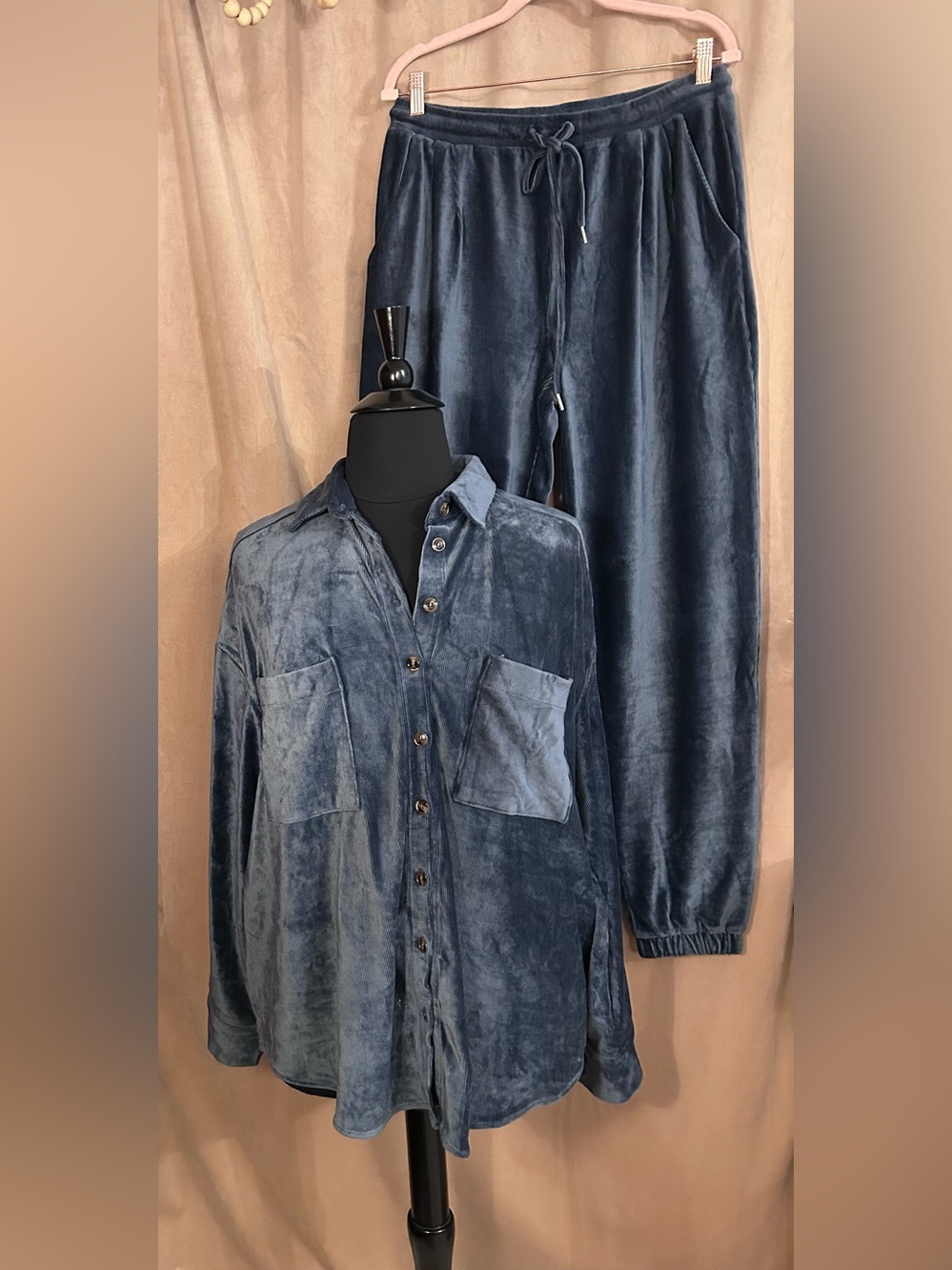 KITTENISH VELOUR CORDED JOGGER SET